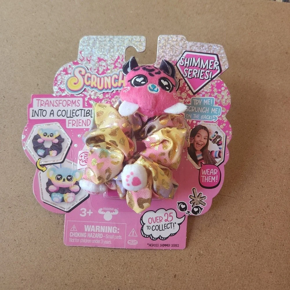 Scrunchmiez Shimmer Series Hot Pink Kitten Hair Scrunchy Backpack Clip NEW!‎